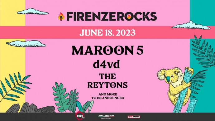 Firenze Rocks annuncia d4vd e The Reytons per la giornata del 18 giugno che vedrà come headliner i Maroon 5.